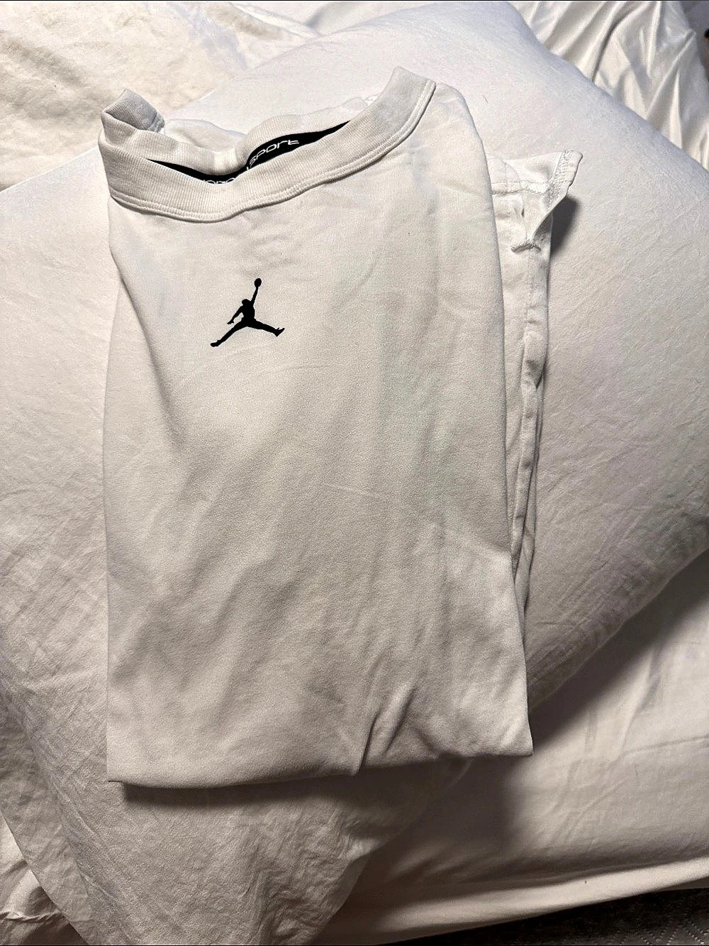 Jordan Men's Embroidered Jumpman T-Shirt Short Sleeve Tee in White Like New